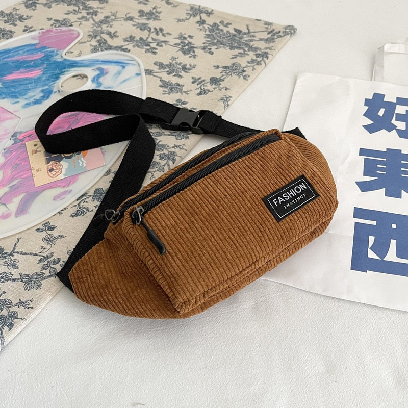 Corduroy Waist Bag Small Canvas Bag