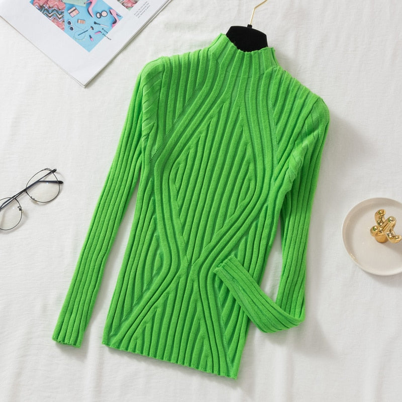 Pullover Long Sleeve Knitted Sweater Women