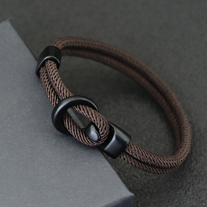 Fashion Rope Bracelet Men Double Layer