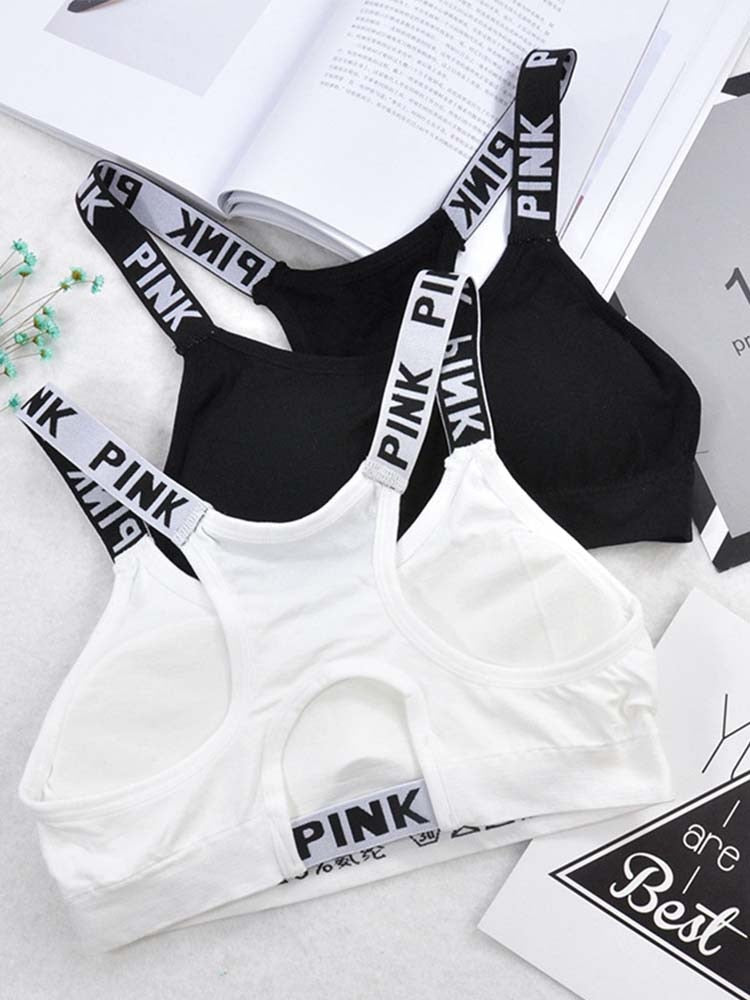 Women's Sports Bra Push Up Fitness Bra Yoga Bra Sport Underwear Running Gym Fitness Tops Black White Letters Seamless Underwear