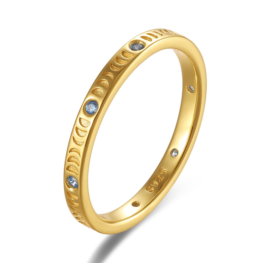 RORU 925 Silver Slim Stacking Trendy Retro Oxidized Zircon Ring