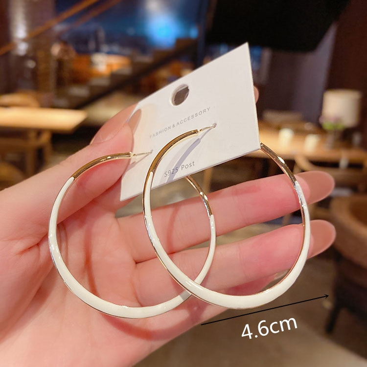 Big Black Flower Hanging Earrings For Women Exaggerated Rock Personality