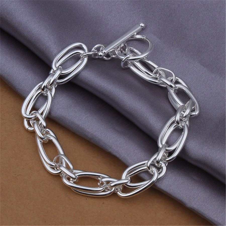 925 silver color Link Chain bracelet