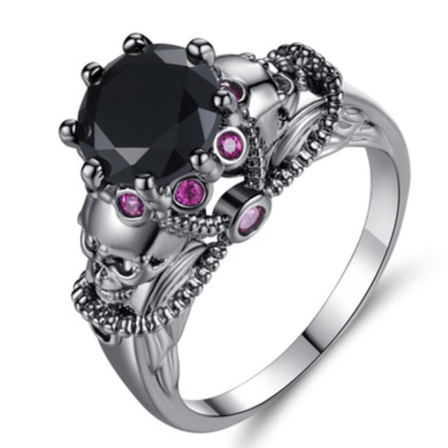 Creative Luxury Fashion Inlaid Dark Blue Zircon Ring