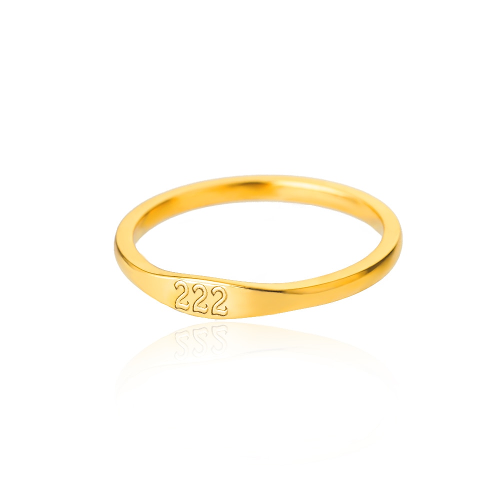 11:11 Angel Number Gold Plated Lucky Stainless Steel Ring