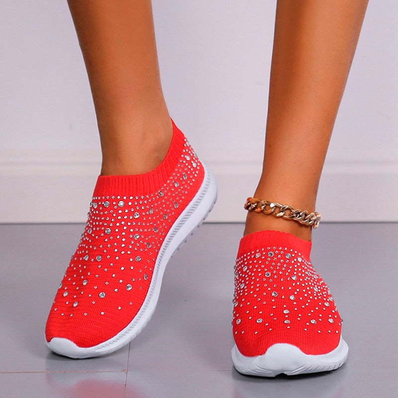 Rimocy Crystal Breathable Mesh Sneaker Shoes for Women
