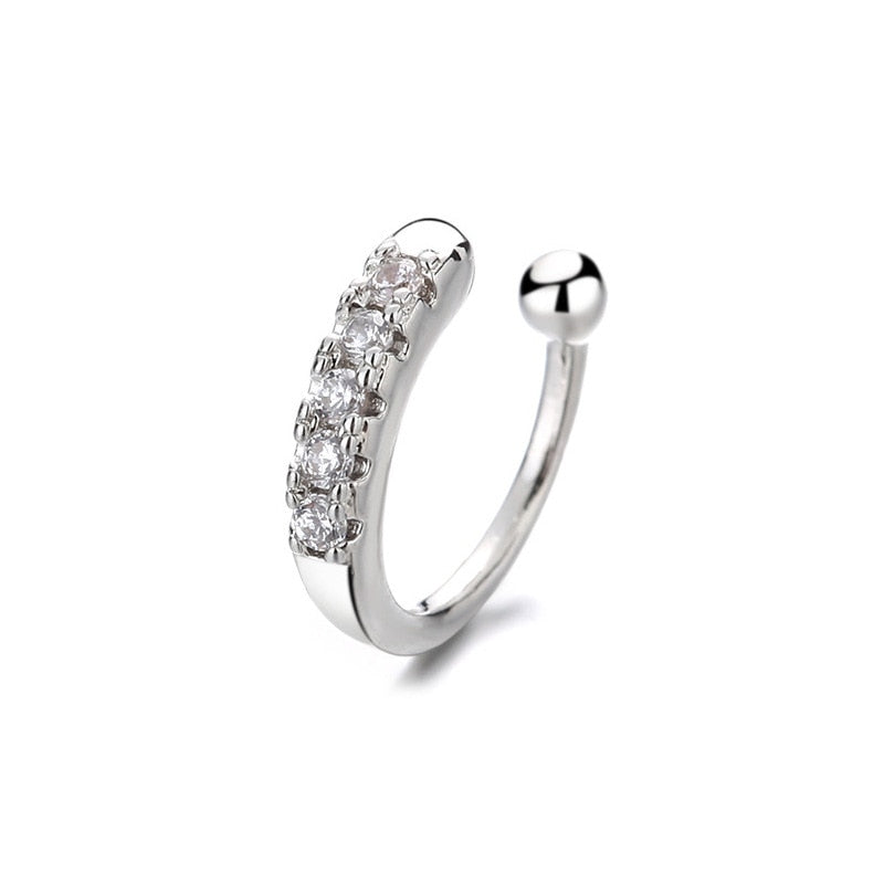 1 pcs Charming Line Zircon Clip Earrings Without Piercing