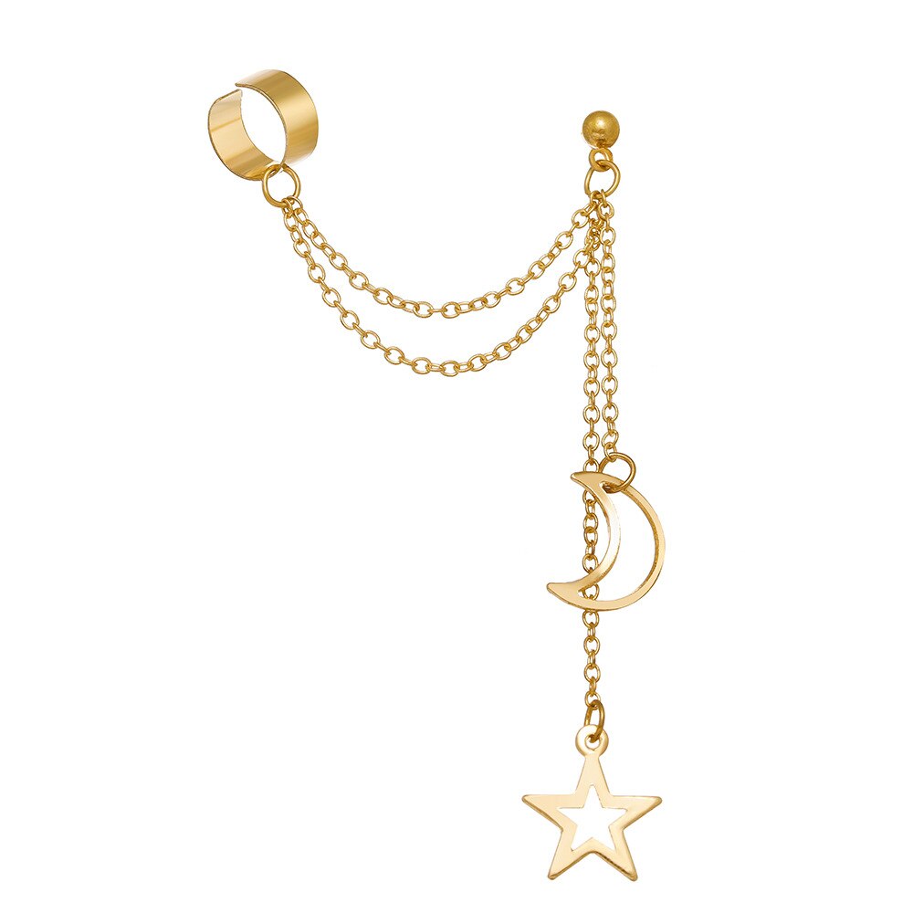 JWER New Long Tassel Ear Cuff Multilayer No Piercing