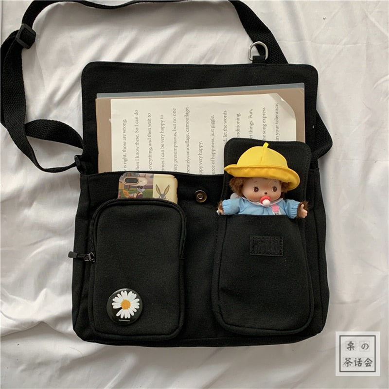 Fashion Women Canvas Shoulder Bag Large Capacity Crossbody