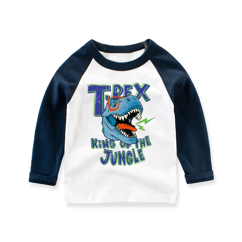 T-shirt for Cute Cartoon Cotton Long Sleeve Top Spring Kids Clothing