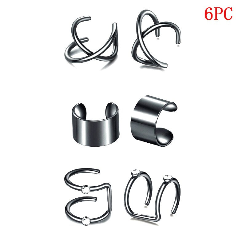 JWER New Long Tassel Ear Cuff Multilayer No Piercing