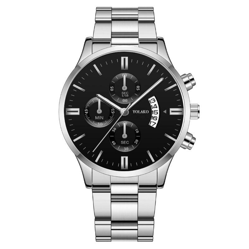 Luxury Calendar Quartz Stainless Steel Watch