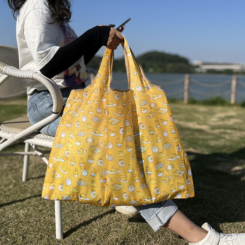 Reusable Large Cartoon Folding Washable Shopping Bag