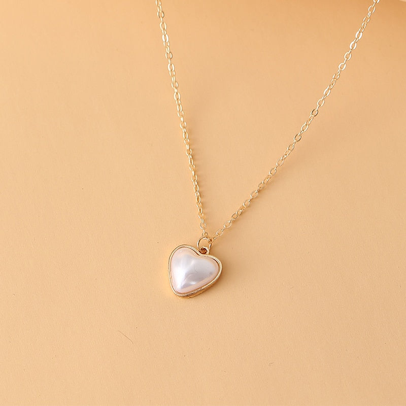 Shiny Bling Zircon Double Layer Heart Clavicle Chain Necklace