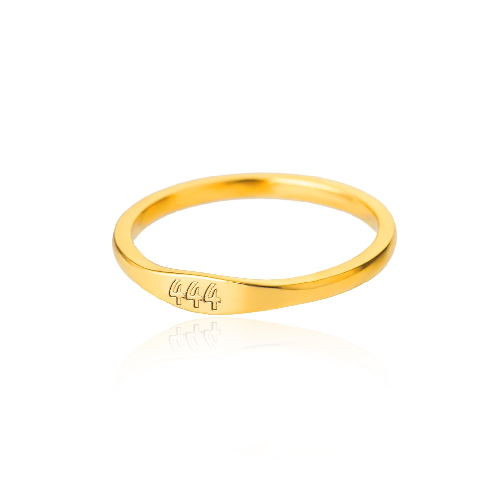 11:11 Angel Number Gold Plated Lucky Stainless Steel Ring