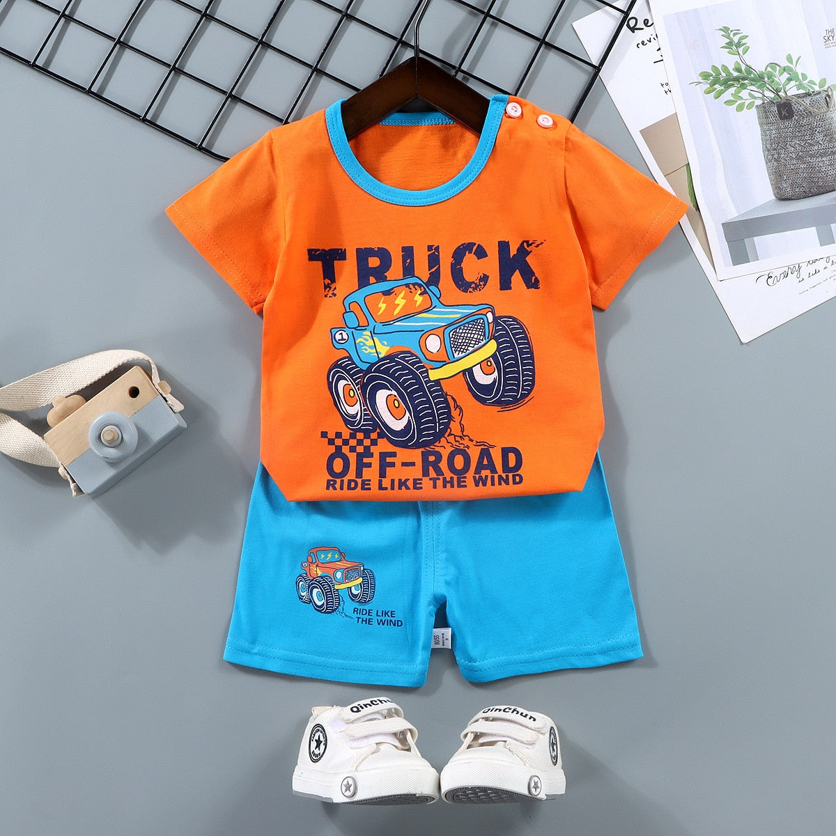 2PCS 100% Cotton Soft Summer Children Baby Cloths T-shirt
