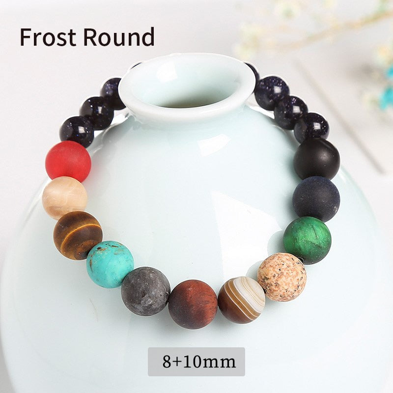 JD Natural Stone Eight Planets Bead Bracelet