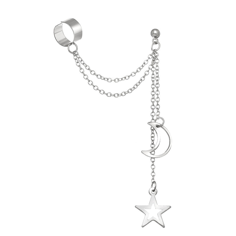 JWER New Long Tassel Ear Cuff Multilayer No Piercing