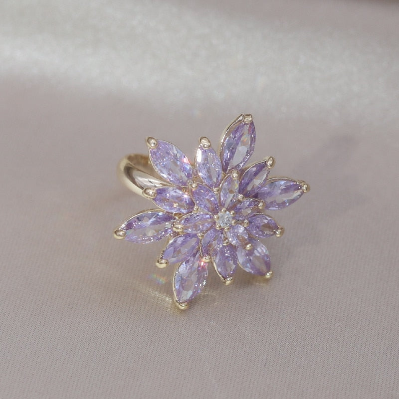 Korea New Design Luxury Zircon Flower Earrings