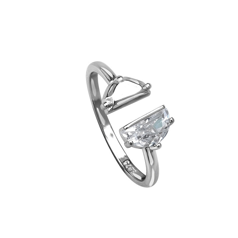 Opal Irregular Natural Stone Ring With White Opal Hollow Ring