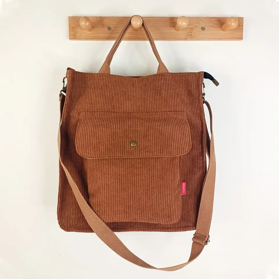 Corduroy Foldable Washable Canvas Crossbody Bag