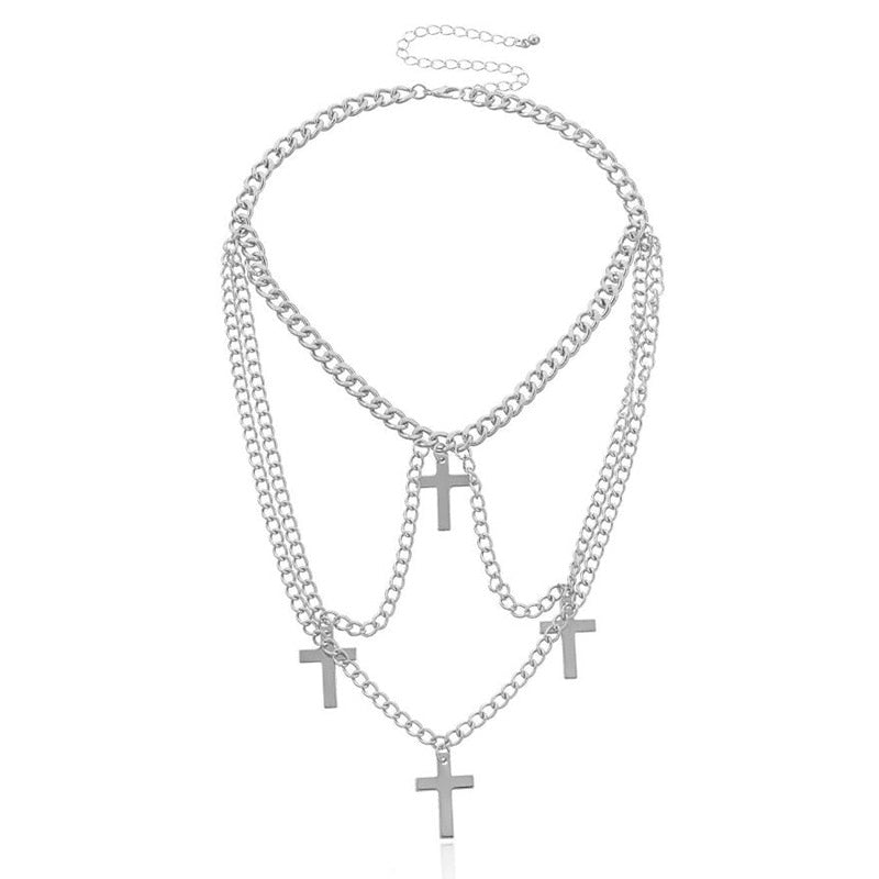 Wgoud Fashion Gothic Cross Pendant Choker Necklace