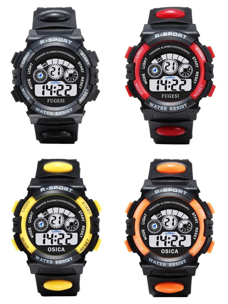 Color Luminous Dial Life Waterproof Multi-function Electronic Watch For Boys And Girls