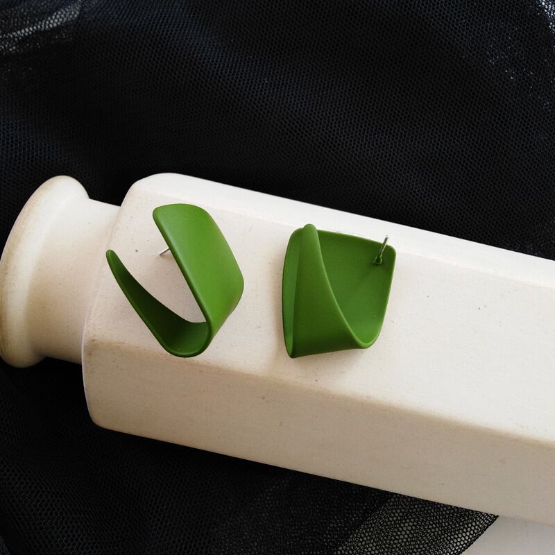 Korean style candy colors C-shaped earrings