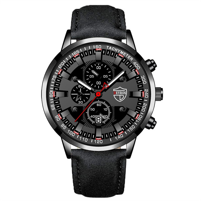 Fashion Mens Business Stainless Steel Quartz Wrist Watch