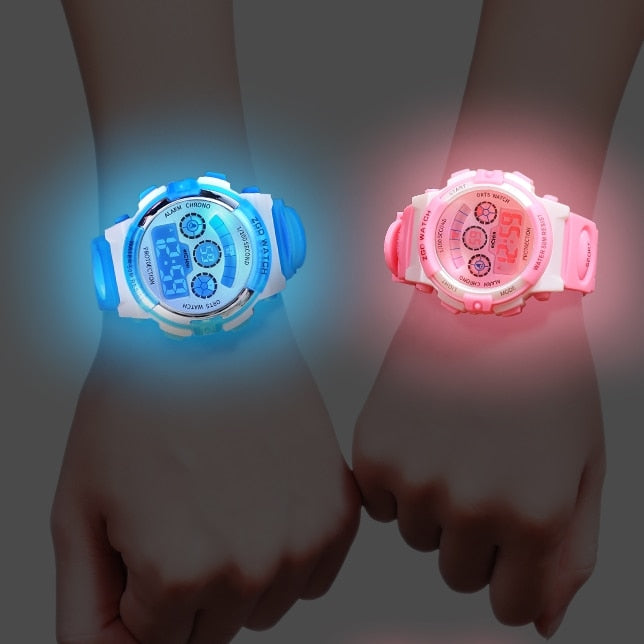 Color Luminous Dial Life Waterproof Multi-function Electronic Watch For Boys And Girls