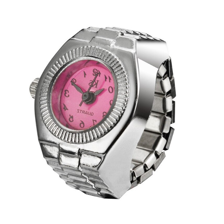 Fashion Couple Watch Ring Round Quartz Stainless Steel