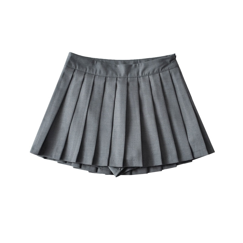 Korean Vintage Pleated High Waist Skirt