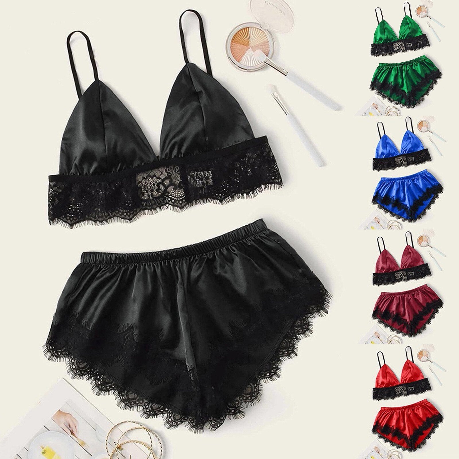 Sleeveless Crop Top Pyjama Home Camisole+shorts