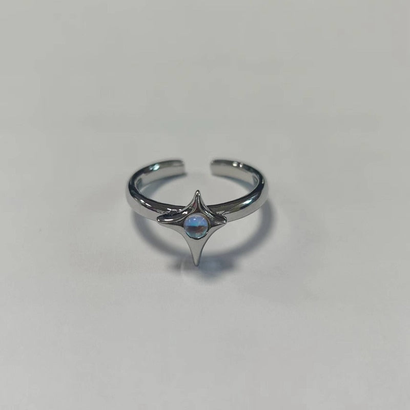 Korean Crystal Opal Irregular Zircon Star Ring