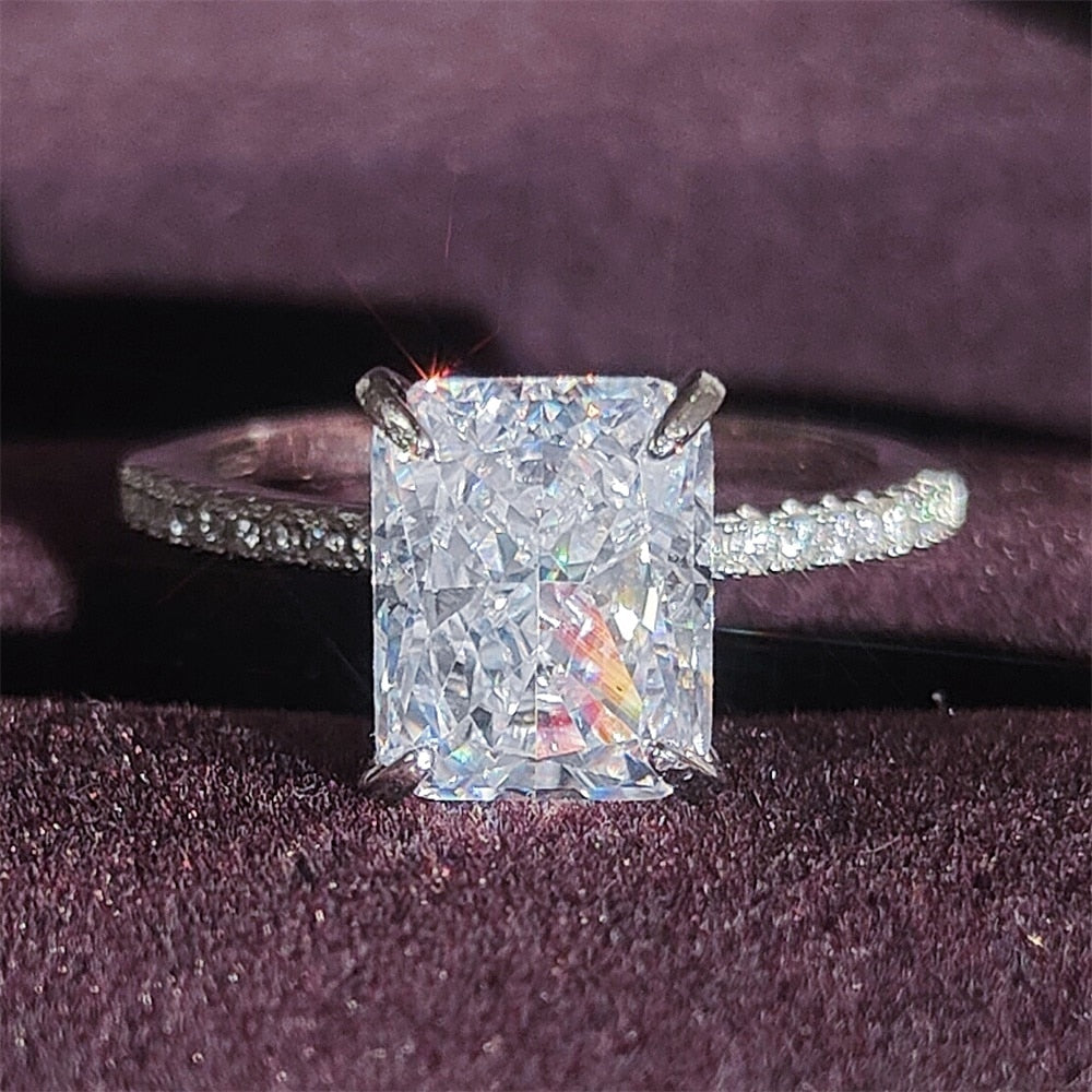 2023 new design luxury pink ice cut 925 sterling silver ring