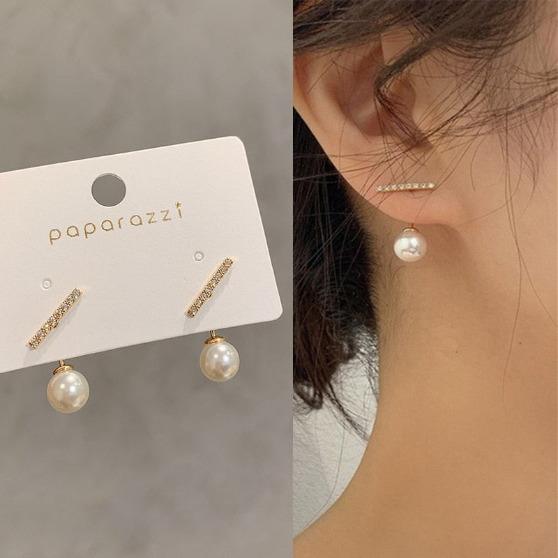 Korean Four-Prong Setting CZ Earing Claw Ear Hook Clip