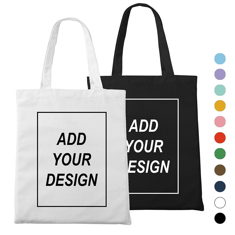 Custom Original Design White Zipper Unisex Canvas Bags