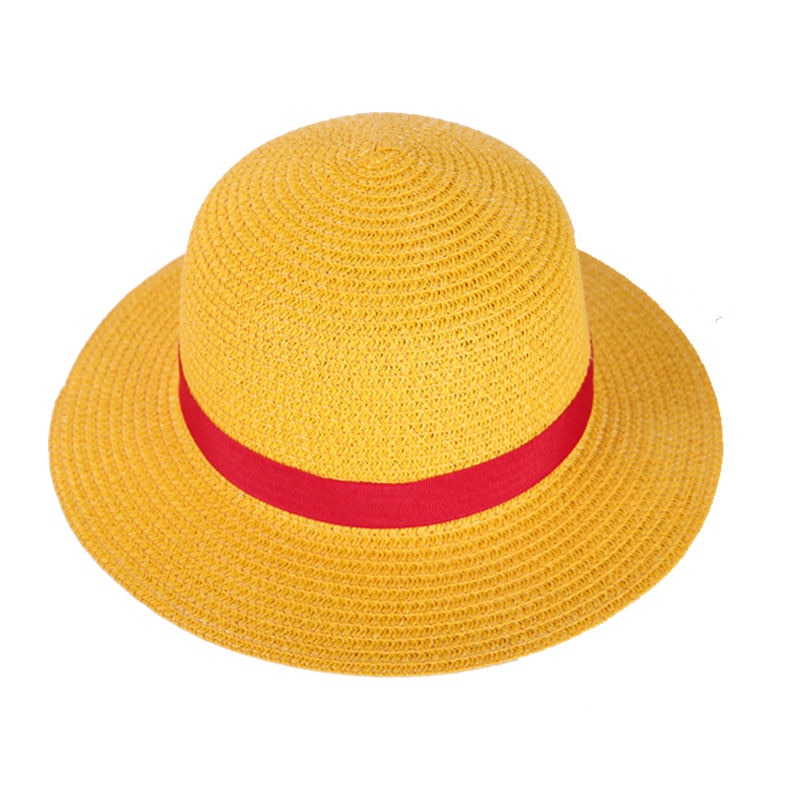 One Piece Cap Straw Hat Neck String Luffy Flat Hats