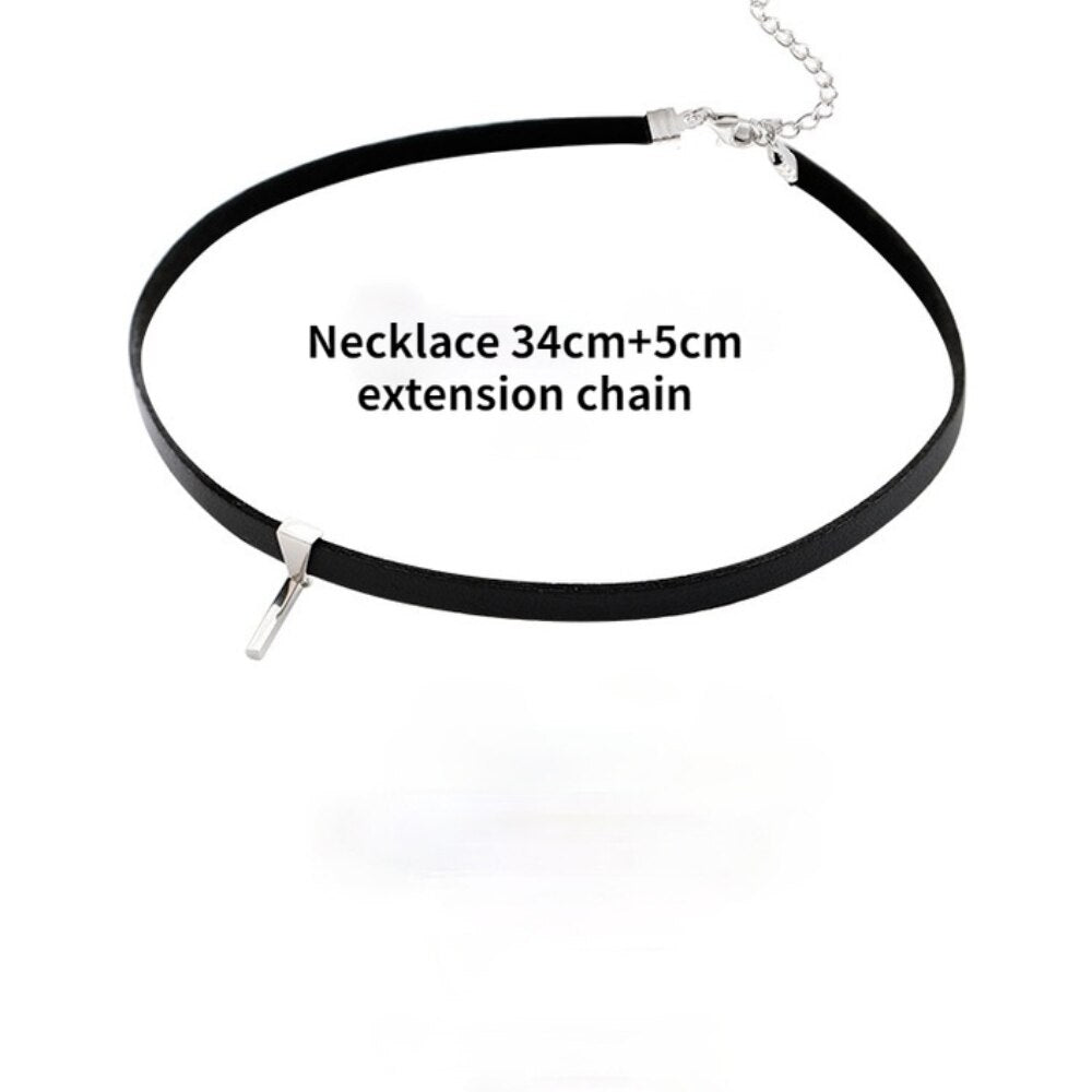 Black Cool Ribbon Temperament White Pendant