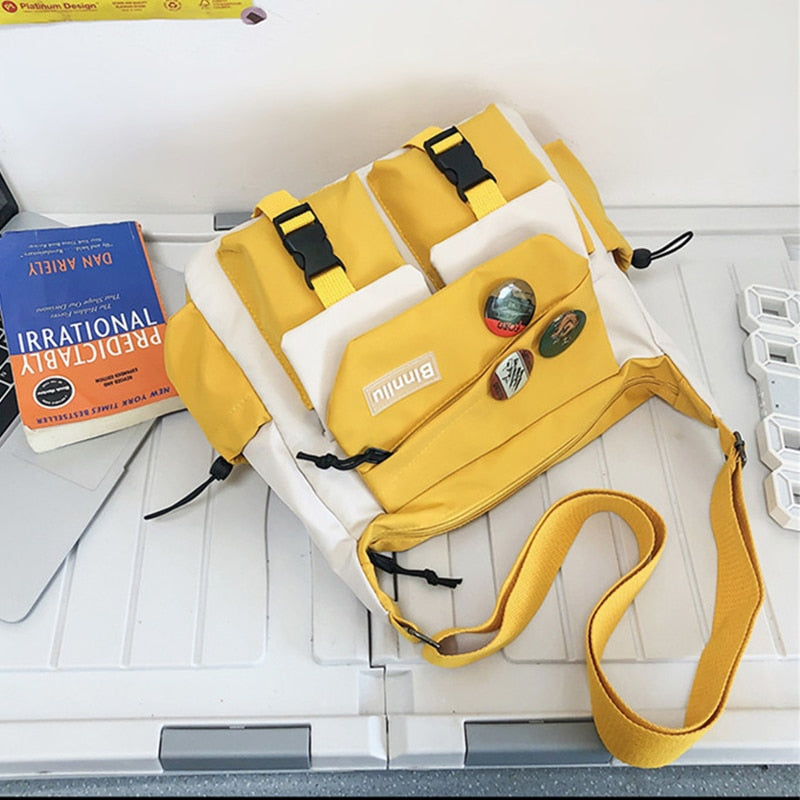 Harajuku Diagonal Nylon Canvas Messenger Bag