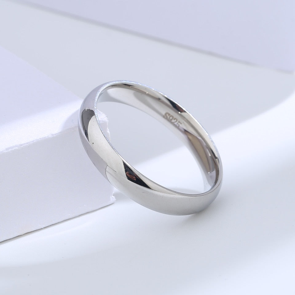 925 Sterling Silver Light Polishing Simple Circle Ring