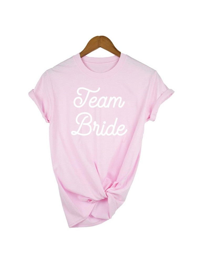 Bride Graphic T-shirt Casual Wedding Female Top