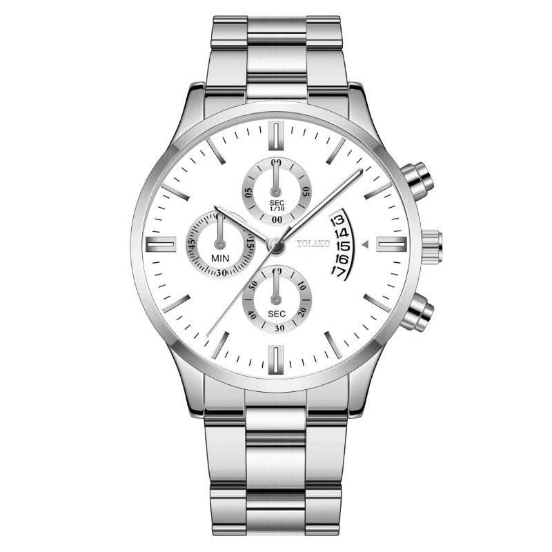 Luxury Calendar Quartz Stainless Steel Watch