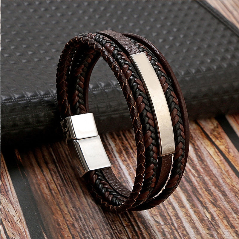 Hot Classic Hand-Woven Leather Bracelet