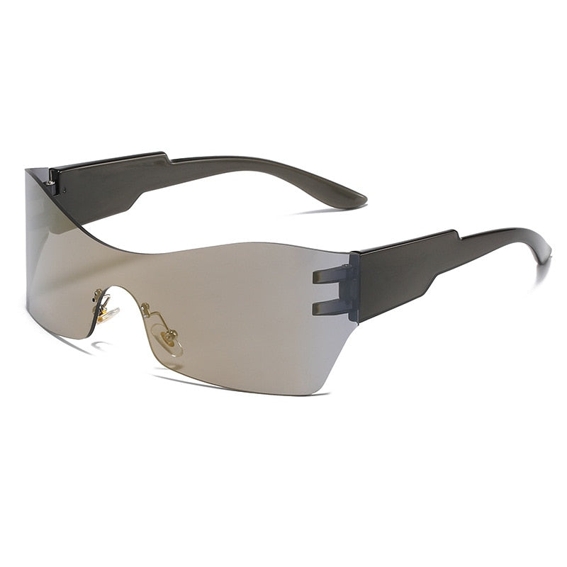 Kardashan Flat Top Shield Fashion Punk Sunglasses Women Y2K Sun Glasses