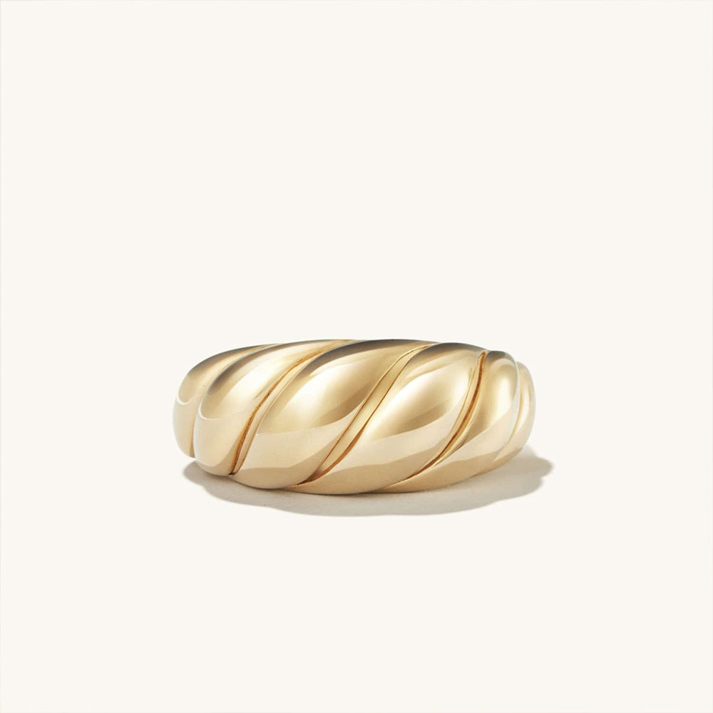 eManco Simple Fashion Style texture Stainless Steel Ring
