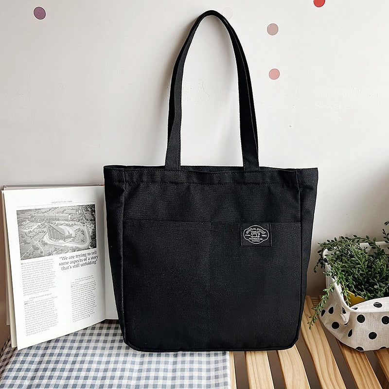Large Capacity Cotton Reusable Canvas Tote Bag