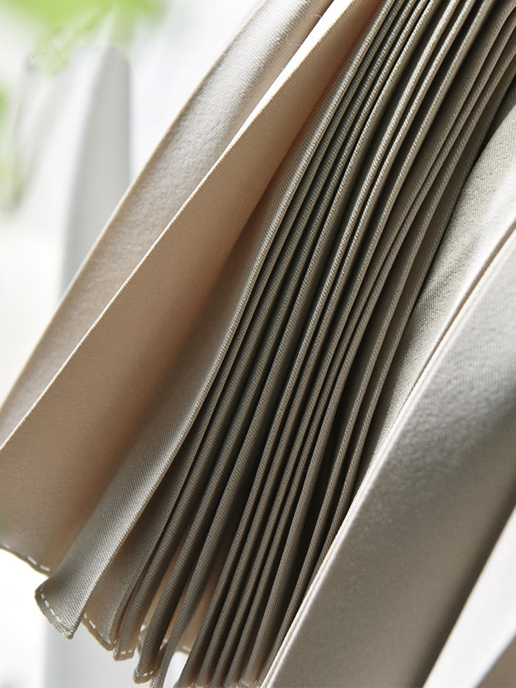 Elegant Chic Solid Pleated High Waist Skirt