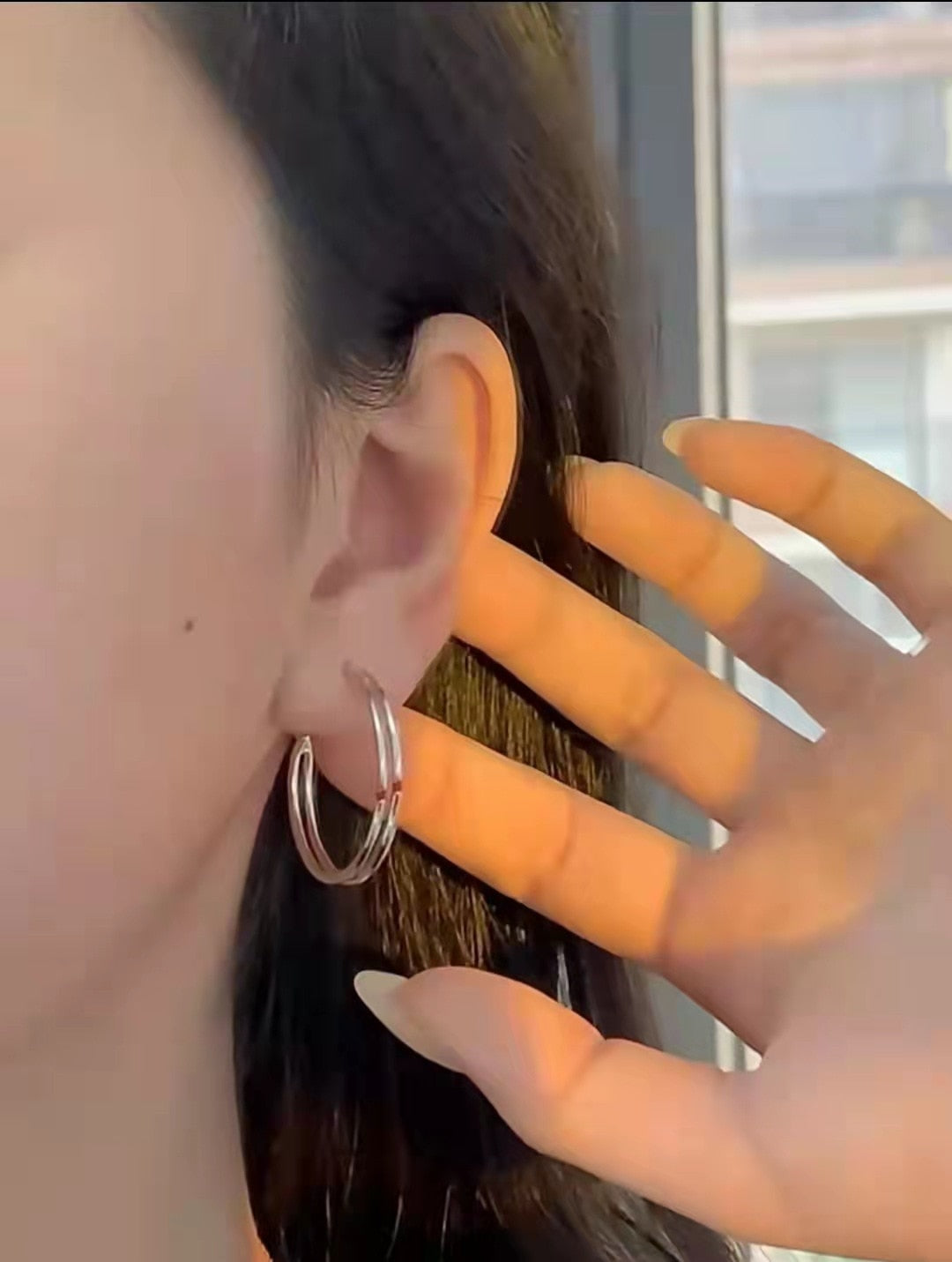 Moon Fashion Line Couple Earrings