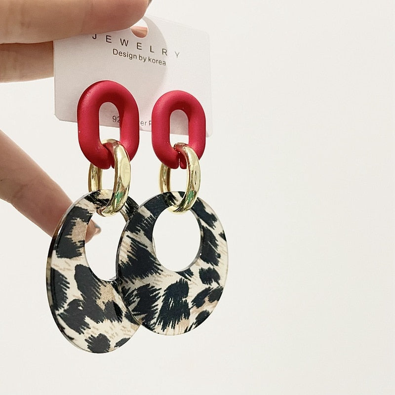 Zebra Pattern Acrylic Earrings
